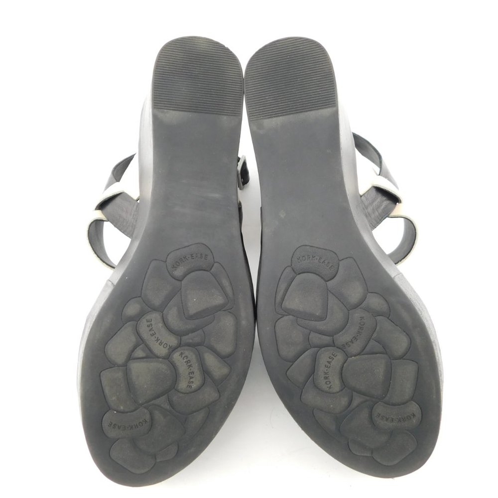 KORK EASE Black & Ivory Wedge Sling Sandals 9 - Picture 7 of 9